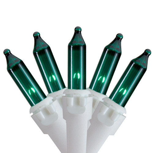 Mini Christmas Light Set - Teal - 24.5' White Wire - 50ct