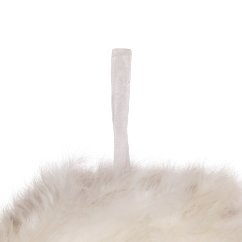 Wispy Feather Christmas Wreath - 14.5" - Unlit - Winter White