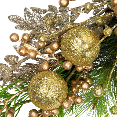 Ball Ornaments and Berries Glittered Artificial Christmas Swag - 25"