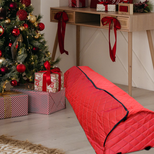 Quilted Rolling Artificial Christmas Tree Storage Bag For Trees Up to 9ft