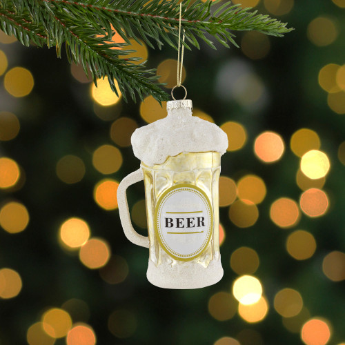 4.5" Frosty Beer Mug Glass Christmas Ornament