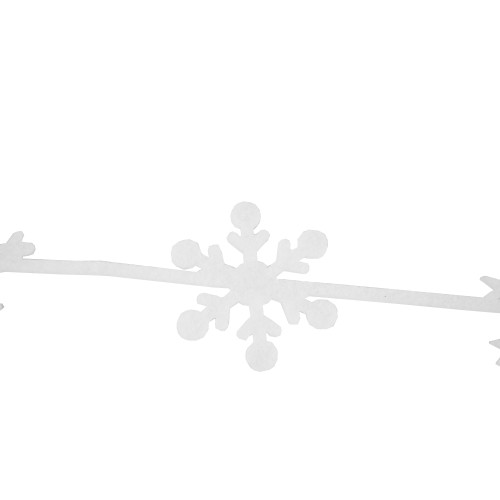 4' White Felt Winter Snowflake Garland