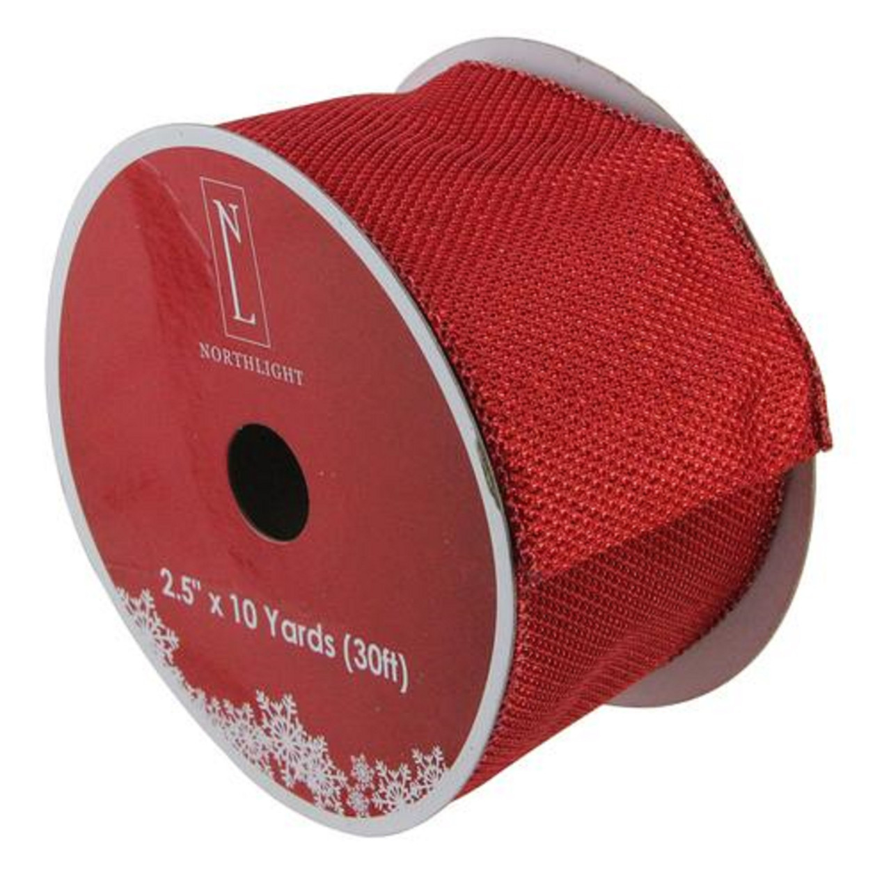 Shimmering Red Wired Christmas Craft Ribbon 2.5" x 10 Yards