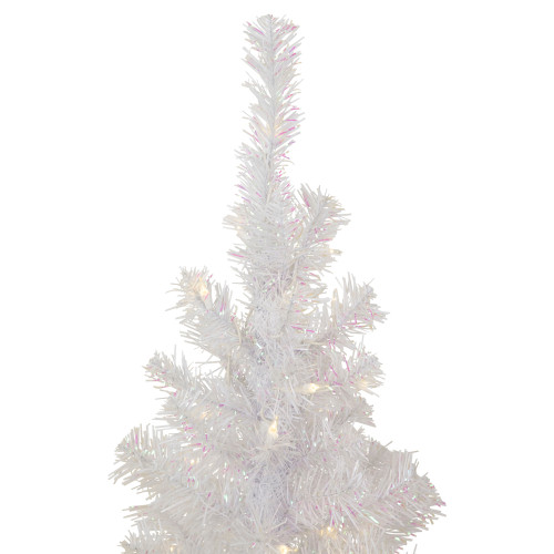 4' Pre-lit Rockport White Pine Artificial Christmas Tree, Clear Lights