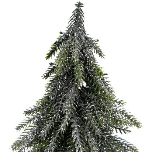 Mini Silvery Pine Downswept Artificial Christmas Trees - 9.5" - Set of 3