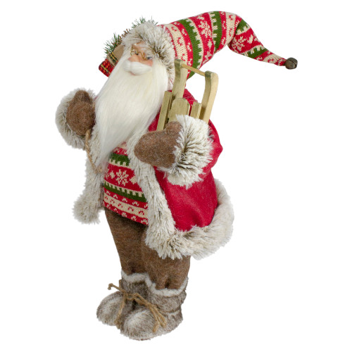 18" Nordic Santa Christmas Figure with Sled