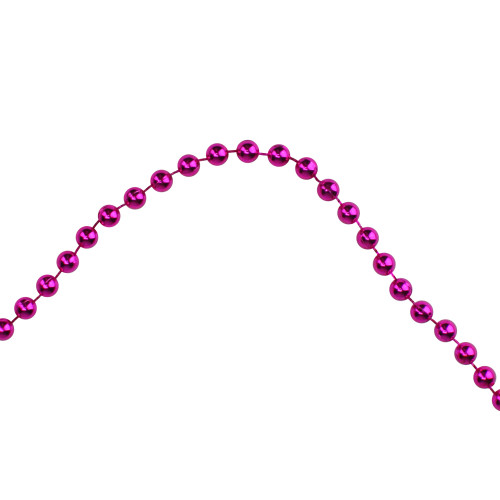 15' Shiny Metallic Pink Beaded Christmas Garland, Unlit