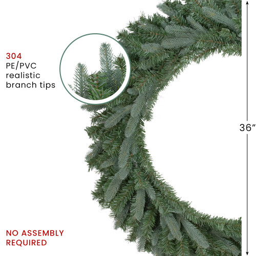 Real Touch? Granville Fraser Fir Artificial Christmas Wreath - Unlit - 36"