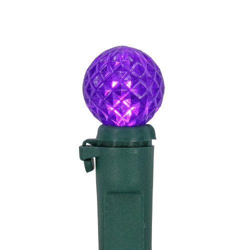LED G12 Berry Christmas Lights - Purple - 16' Green Wire - 50 ct
