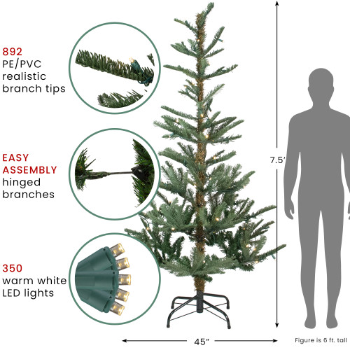 Real Touch?? Pre-Lit Nordmann Fir Artificial Christmas Tree - 7.5' - Warm Clear LED Lights