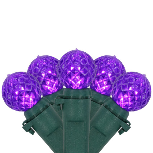 LED G12 Berry Christmas Lights - Purple - 16' Green Wire - 50 ct
