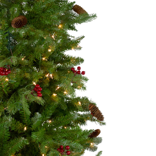 Real Touch?? Pre-Lit Medium Mixed Winter Berry Pine Artificial Christmas Tree - 6.5' - Clear Lights