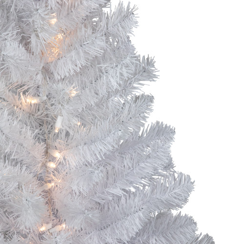 3' Pre-Lit LED Snow White Medium Artificial Christmas Tree - Clear Lights