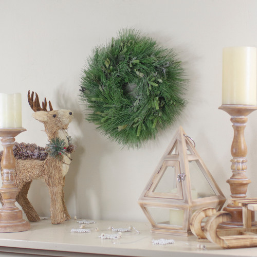 Real Touch?? Pine Sprigs and Winter Foliage Artificial Christmas Wreath - 12" - Unlit