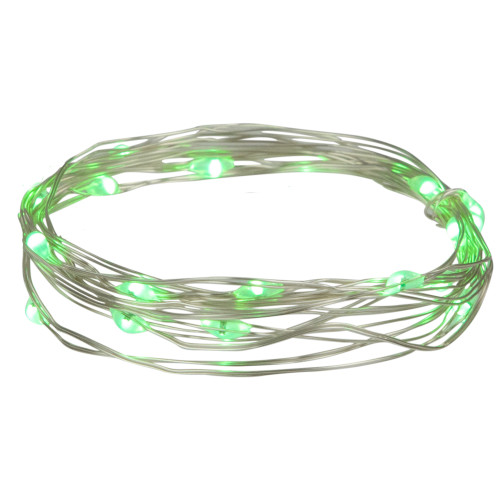 20-Count Green LED Micro Fairy Christmas Lights - 6ft, Copper Wire