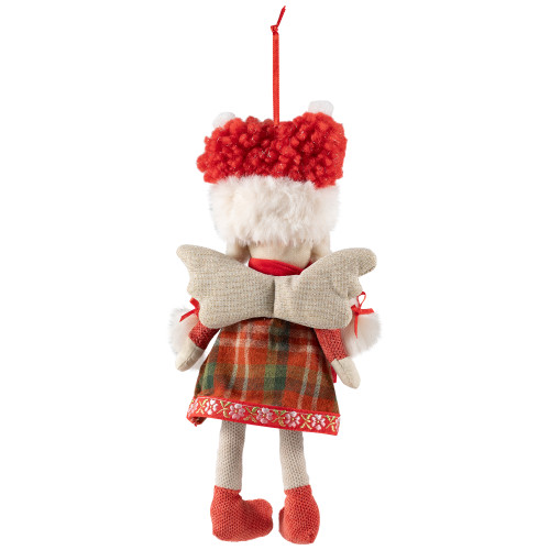 Angel Girl with Glittered Wings Christmas Ornament - 8.5"