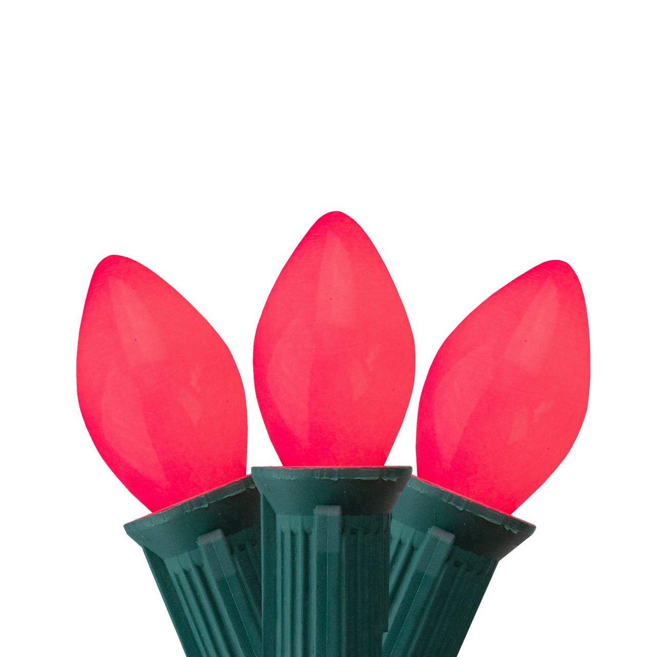 25-Count Opaque Pink C7 Christmas Lights Set, 24ft Green Wire