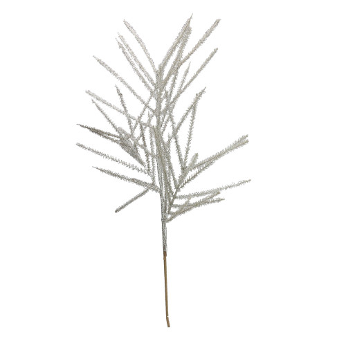 27" White Glittered Wispy Wheat Artificial Christmas Spray