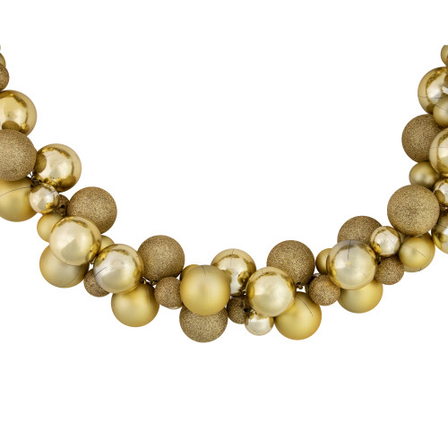 6' Shatterproof Ball Vegas Gold 3-Finish Christmas Garland