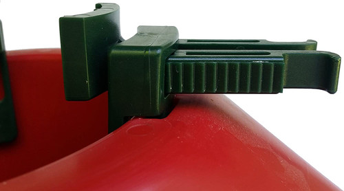 Red Christmas Tree Stand with Clamping System - For Live Trees up to 7'