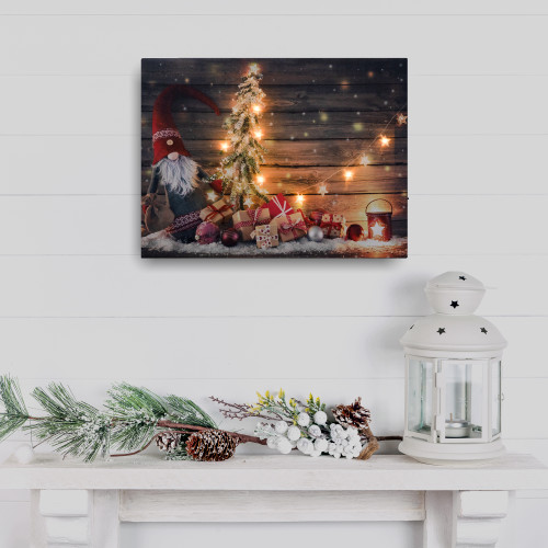 Battery Operated Lighted Wall Art - Gnome for the Holidays