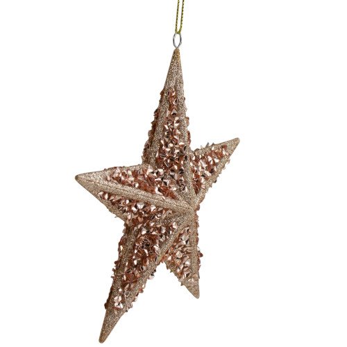 5.5" Rose Gold Star Shaped Christmas Ornament