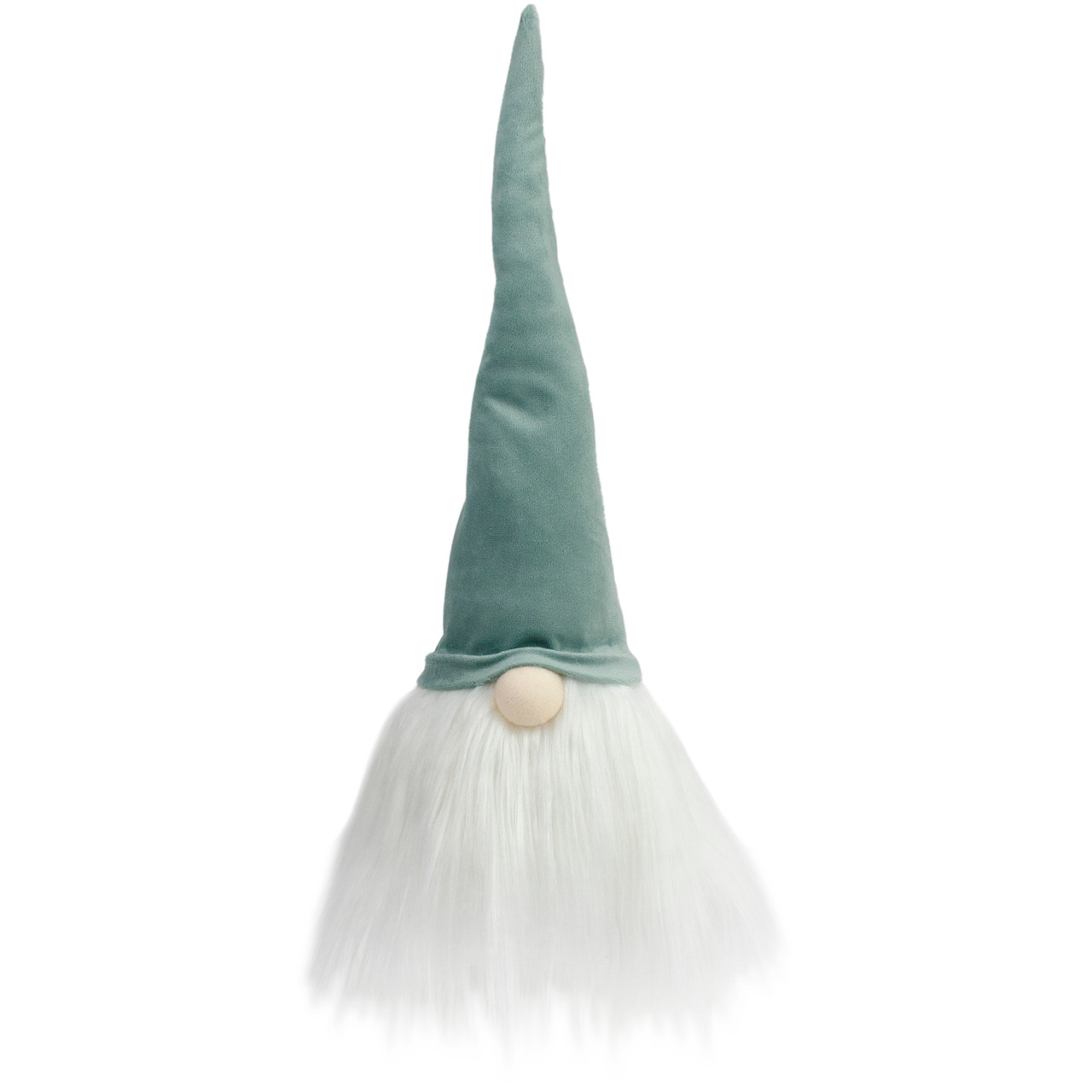Gnome Head with Beard Christmas Decoration - 15" - Green and White