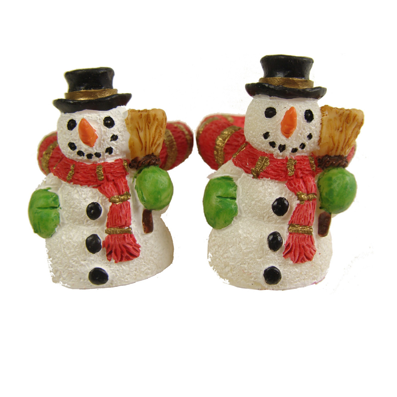 288 White and Orange Friendly Snowman Christmas Taper Candle Rings 1.25"