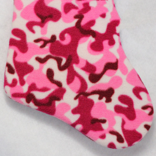 15.75" Pink and Brown Camouflage Christmas Stocking with Cuff