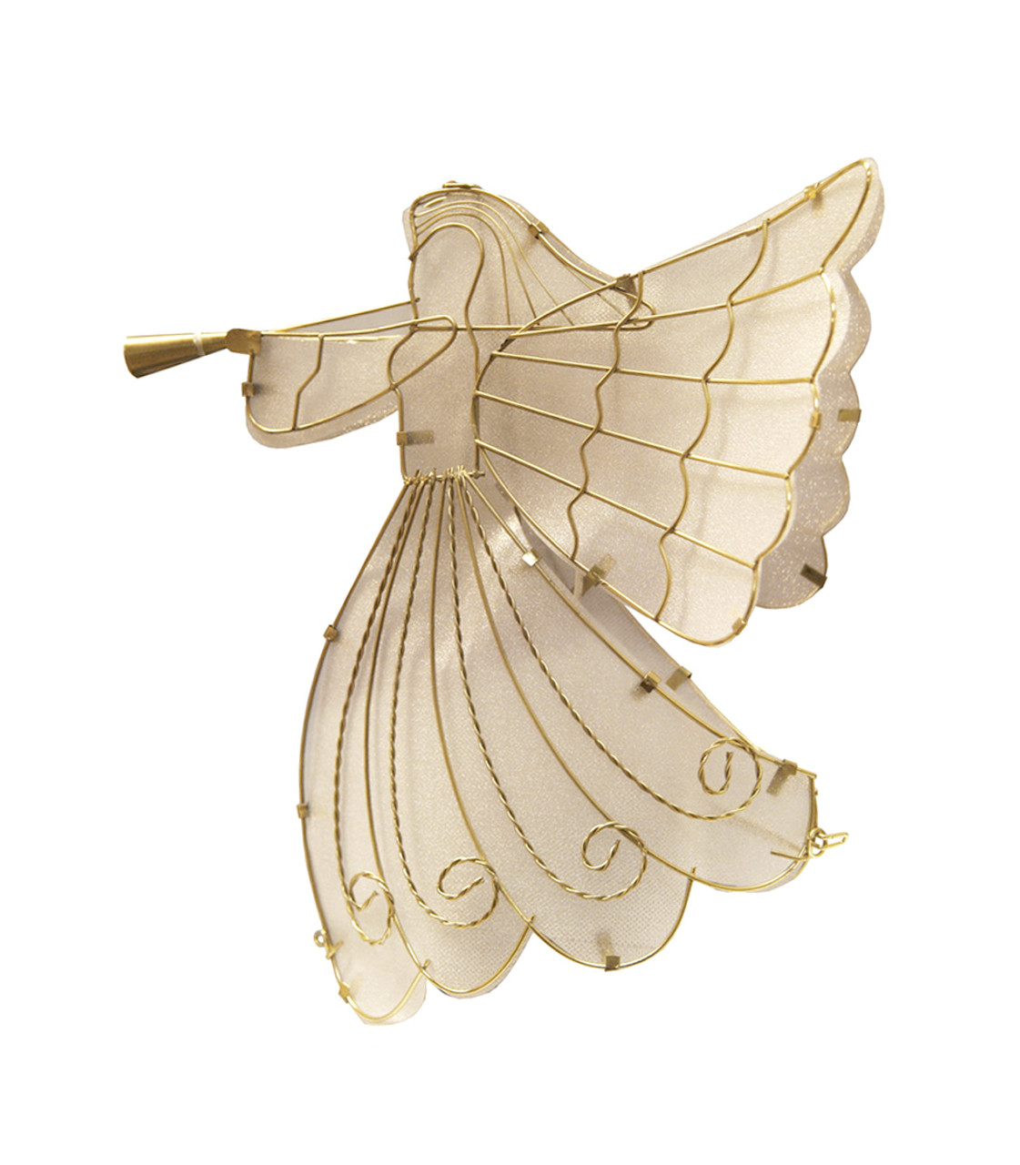 11" LED Lighted Gold Shimmer Angel Christmas Tree Topper - Warm Clear Lights