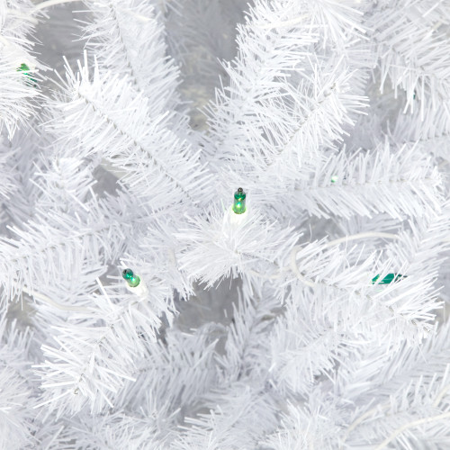 6.5�� Pre-Lit Slim Geneva White Spruce Artificial Christmas Tree, Green Lights