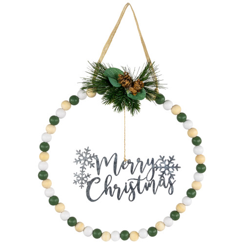 12" Beaded Merry Christmas Wall Decoration