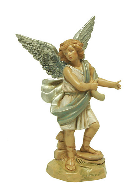 5.75" Blue and Cream White Hand Painted Raphael Angel Fontanini Nativity Figurine