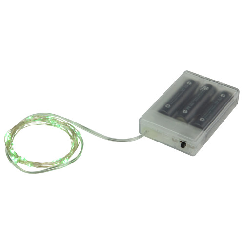 20-Count Green LED Micro Fairy Christmas Lights - 6ft, Copper Wire