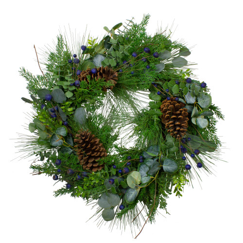 Real Touch?? Eucalyptus and Pine Artificial Christmas Wreath  - 28" - Unlit