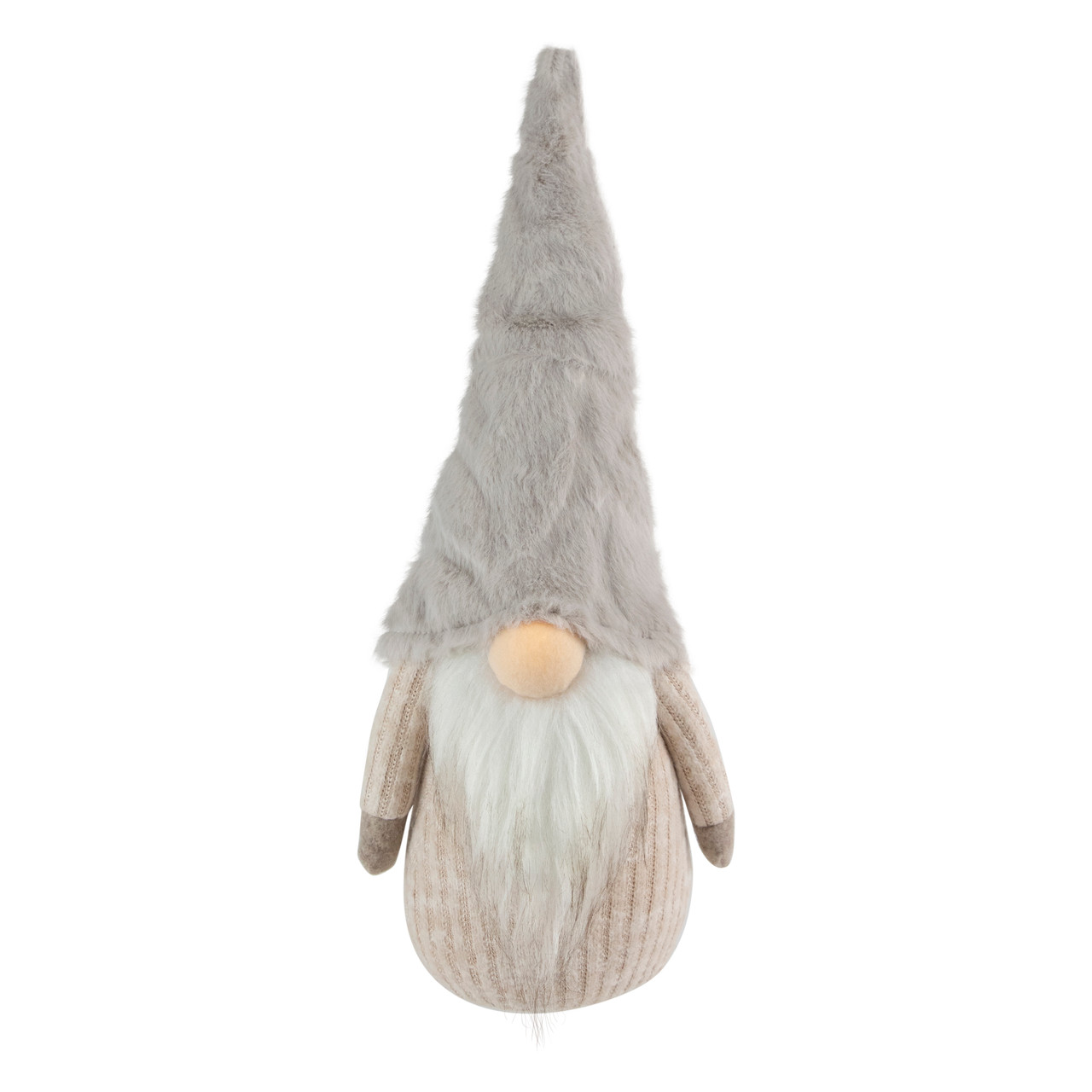 Lighted Nose and Plush Hat Christmas Gnome Decoration - 10"