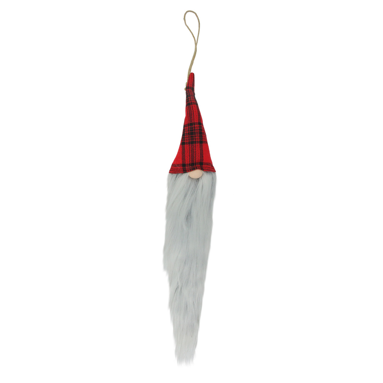 20" Red and Black Plaid Hanging Christmas Gnome