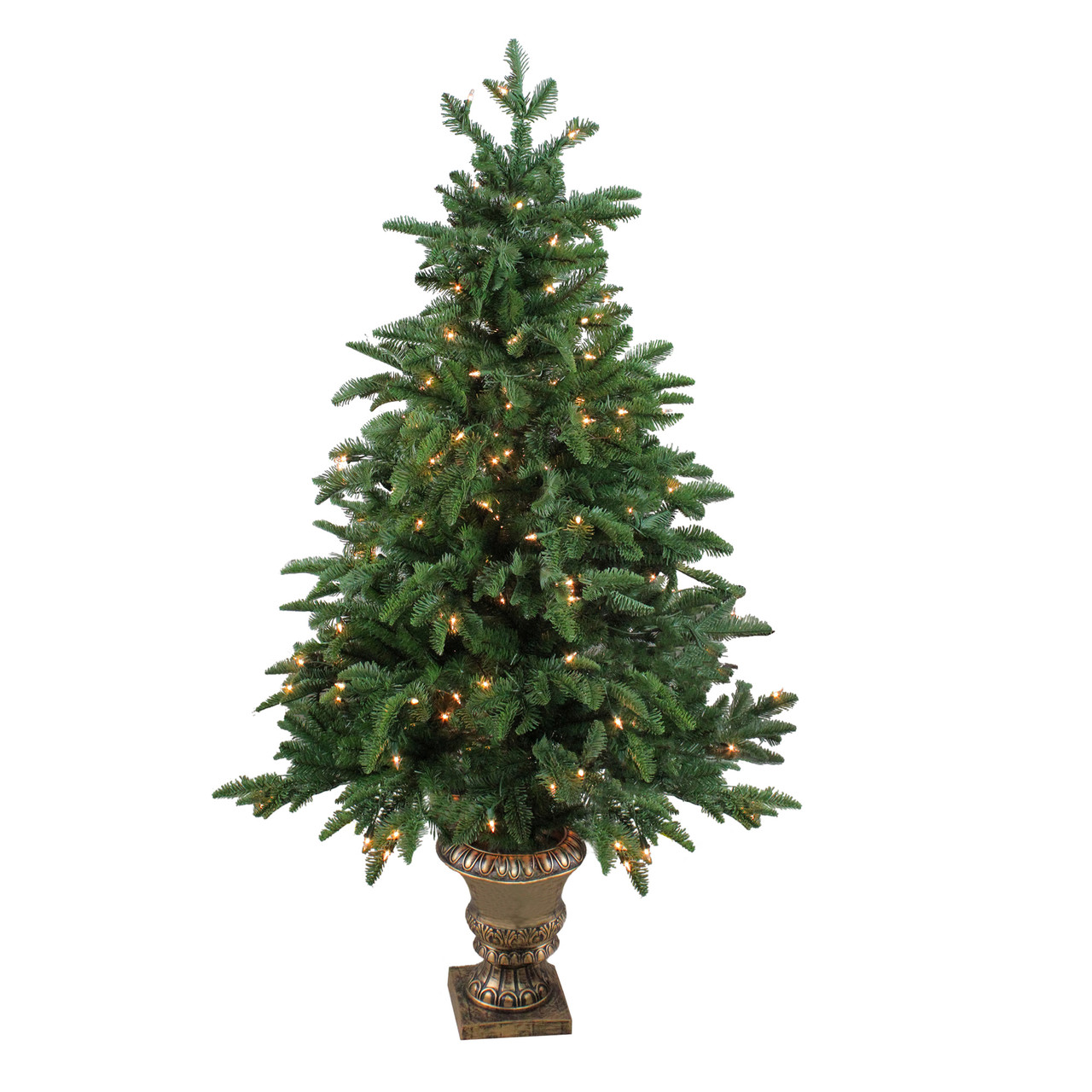 Real Touch?? Potted Sierra Norway Spruce Slim Artificial Christmas Tree - 4.5' - Clear Lights