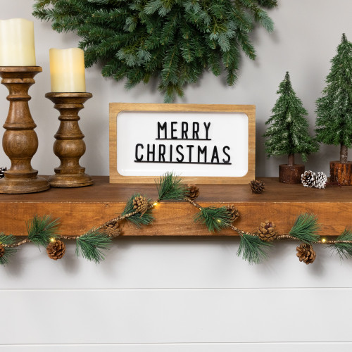 Pre-Lit B/O Pine Needle and Pinecone Christmas Garland - 4.5' - Warm White Lights