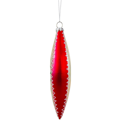6.75" Red and White Retro Reflector Finial Glass Christmas Ornament