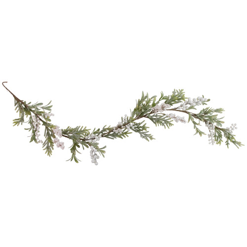 5' x 7" Artificial Christmas Garland with Frosted Foliage and Berries, Unlit