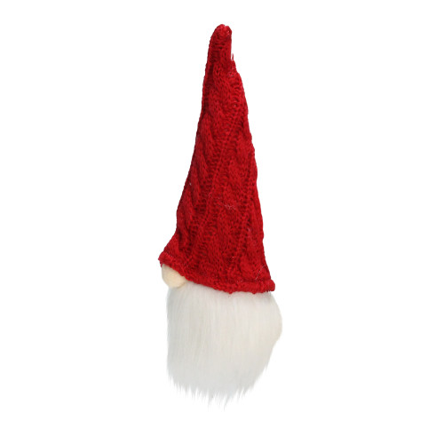 6.25" Red and White Gnome Head with Hat Hanging Christmas Ornament