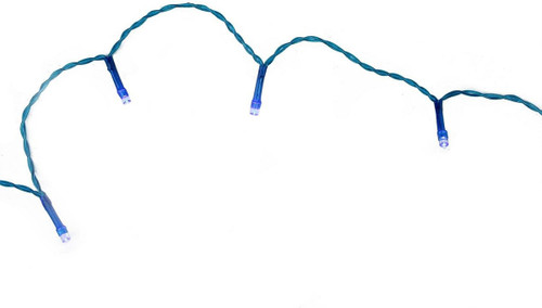20 Battery Operated Blue LED Wide Angle Christmas Lights - 6.25 ft Blue Wire