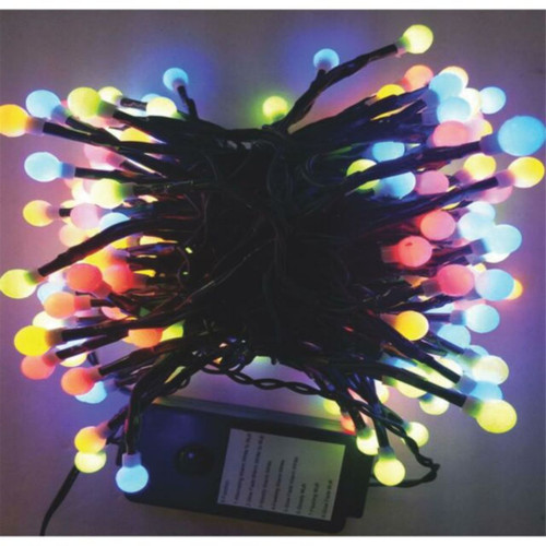 200 Multicolor LED G10 Berry Christmas Lights - 16.5 ft Green Wire