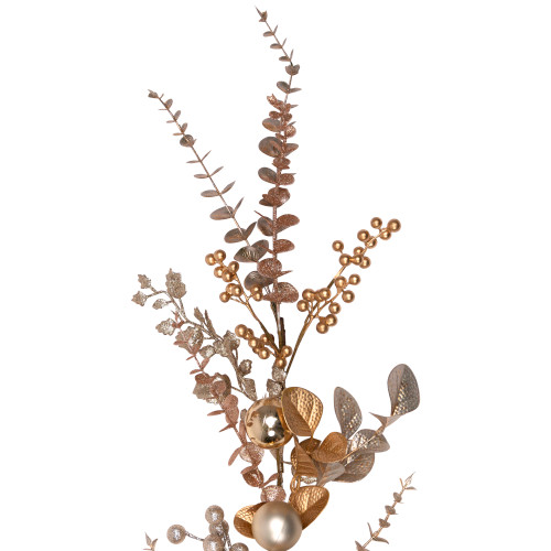 Glittered Mixed Leaves and Berries Artificial Christmas Garland - 6' x 9" - Unlit