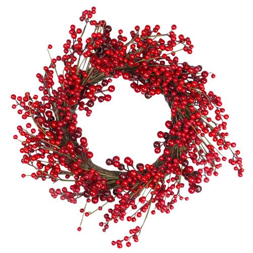 Real Touch?? Berry Artificial Christmas Twig Wreath - 20" - Unlit
