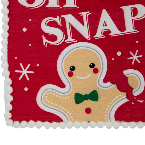 6.25" Gingerbread Man "OH SNAP" Square Christmas Ornament