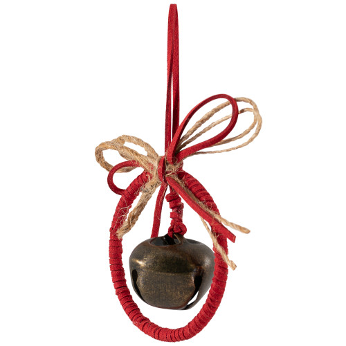 Dangling Jingle Bell with Bow Christmas Ornament - 2.5"