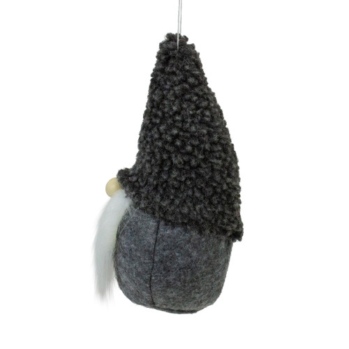 Plush Gnome Christmas Ornament - 7" - Gray