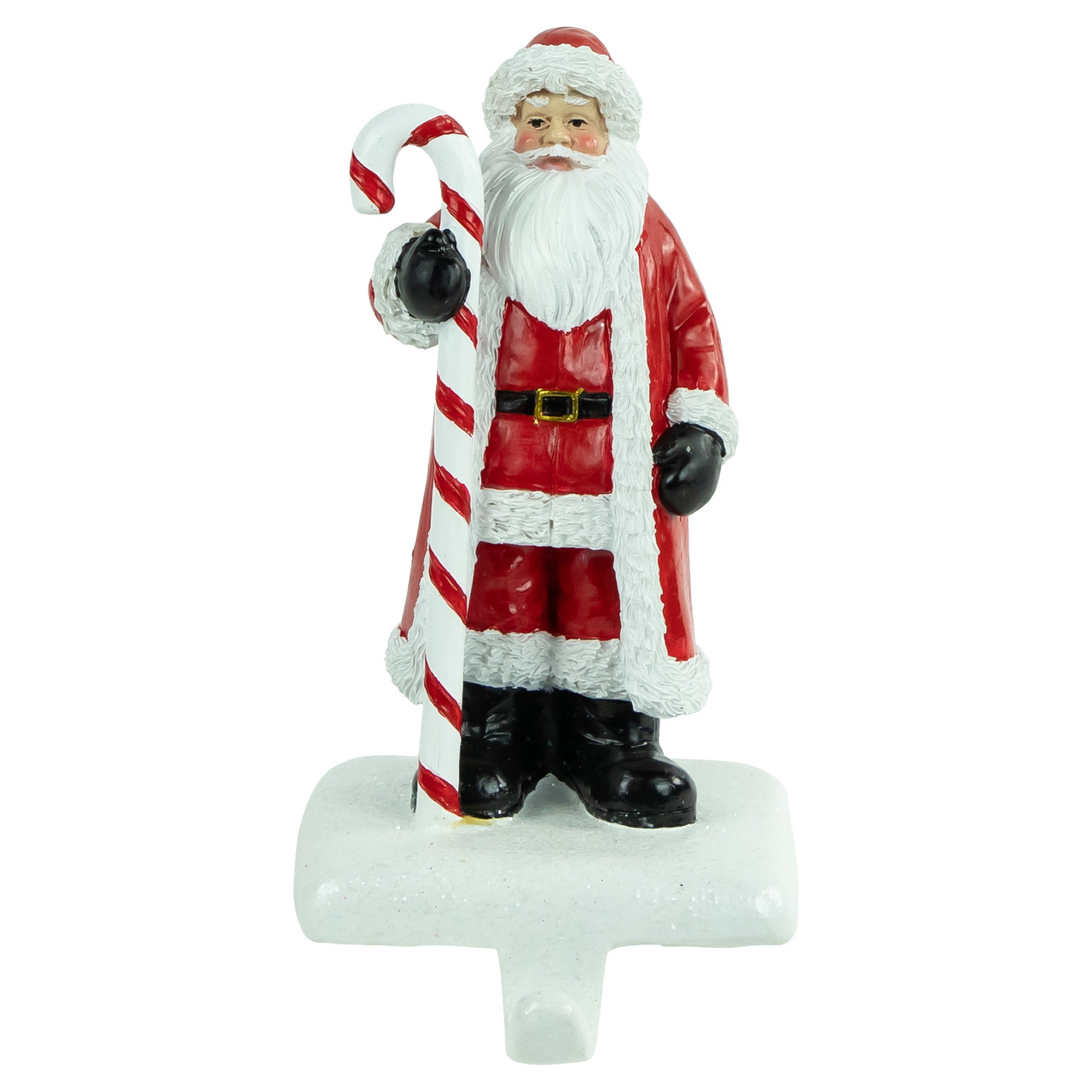 7" Santa Claus with Candy Cane Christmas Stocking Holder